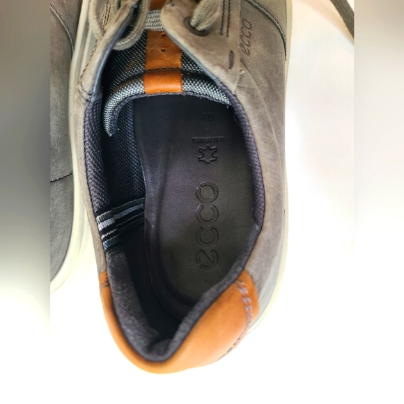 ECCO Leather Men's Soft 7 titanium gray sneakers size 12 - Picture 6 of 12
